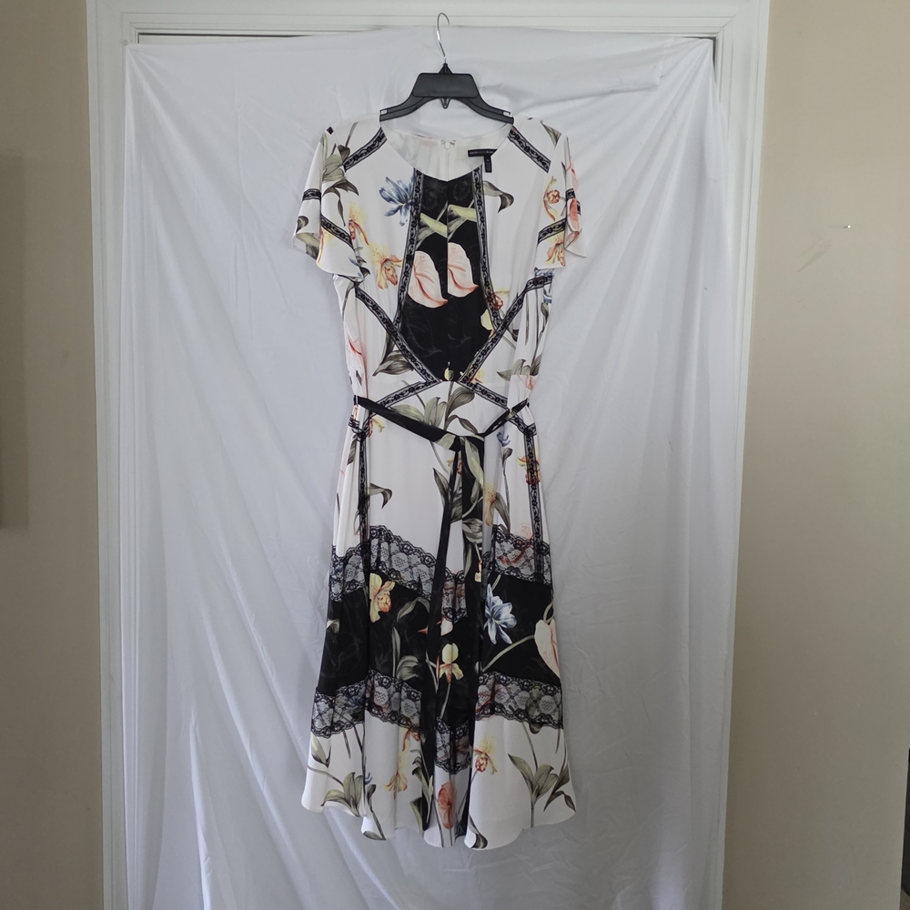 White House Black Market Floral Print Midi Dress